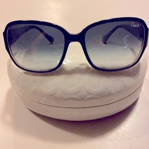 COACH black & white sunglasses. Matching case.